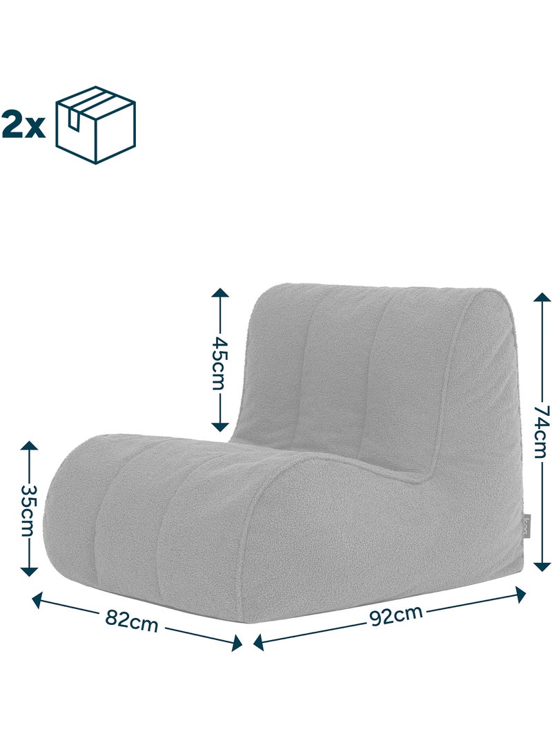 Pouf poltrona, poltrona da pavimento swoop in tessuto bouclé - icon Verde oliva - Kiabi