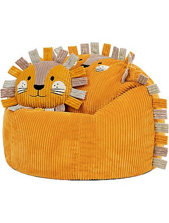 Pouf rotondo animale per bambini in velluto a coste con cuscino coordinato - icon