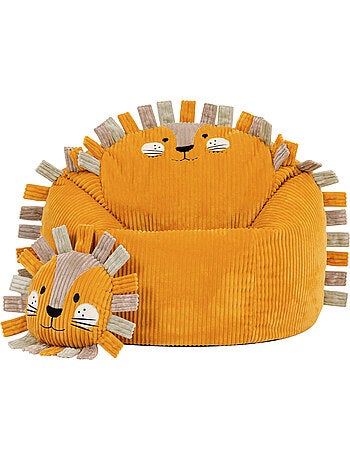 Pouf rotondo animale per bambini in velluto a coste con cuscino coordinato - icon