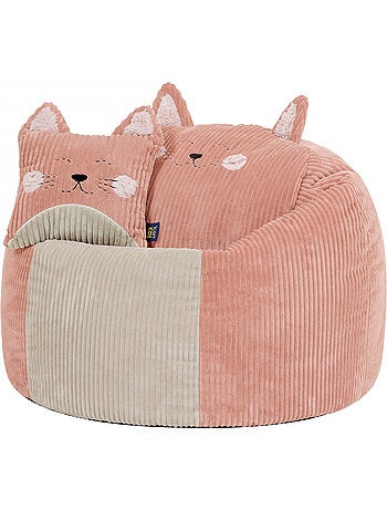 Pouf rotondo animale per bambini in velluto a coste con cuscino coordinato - icon