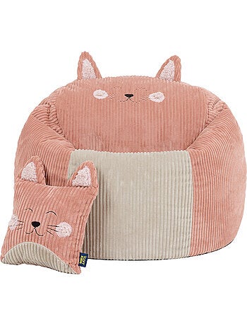 Pouf rotondo animale per bambini in velluto a coste con cuscino coordinato - icon