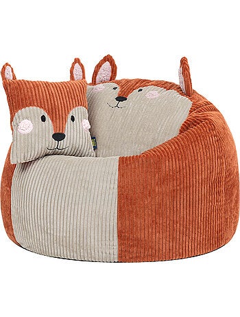 Pouf rotondo animale per bambini in velluto a coste con cuscino coordinato - icon