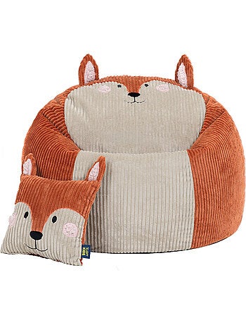 Pouf rotondo animale per bambini in velluto a coste con cuscino coordinato - icon