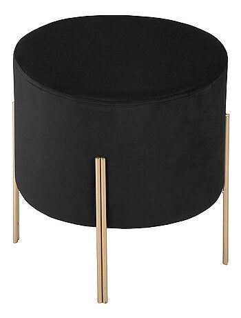 Pouf rotondo in metallo e velluto