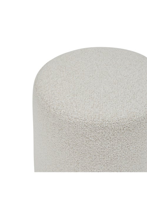 Pouf rotondo in tessuto bouclette con base in legno - Kiabi Pouf rotondo in tessuto bouclette con base in legno - Kiabi