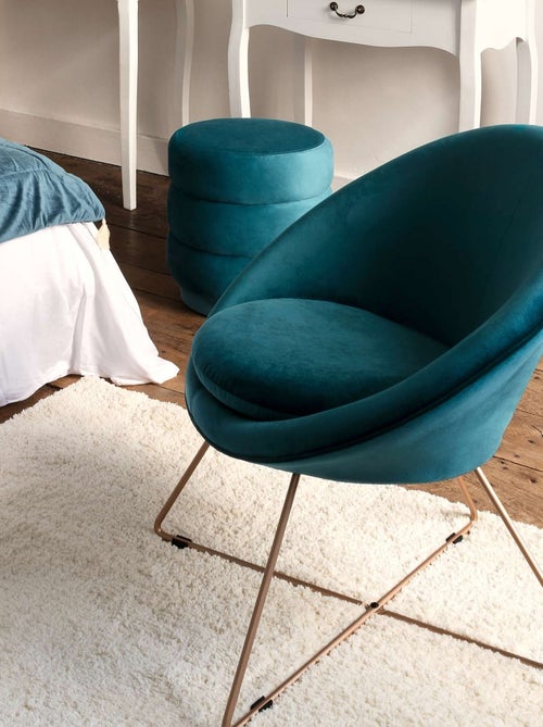 Pouf rotondo in velluto - Kiabi