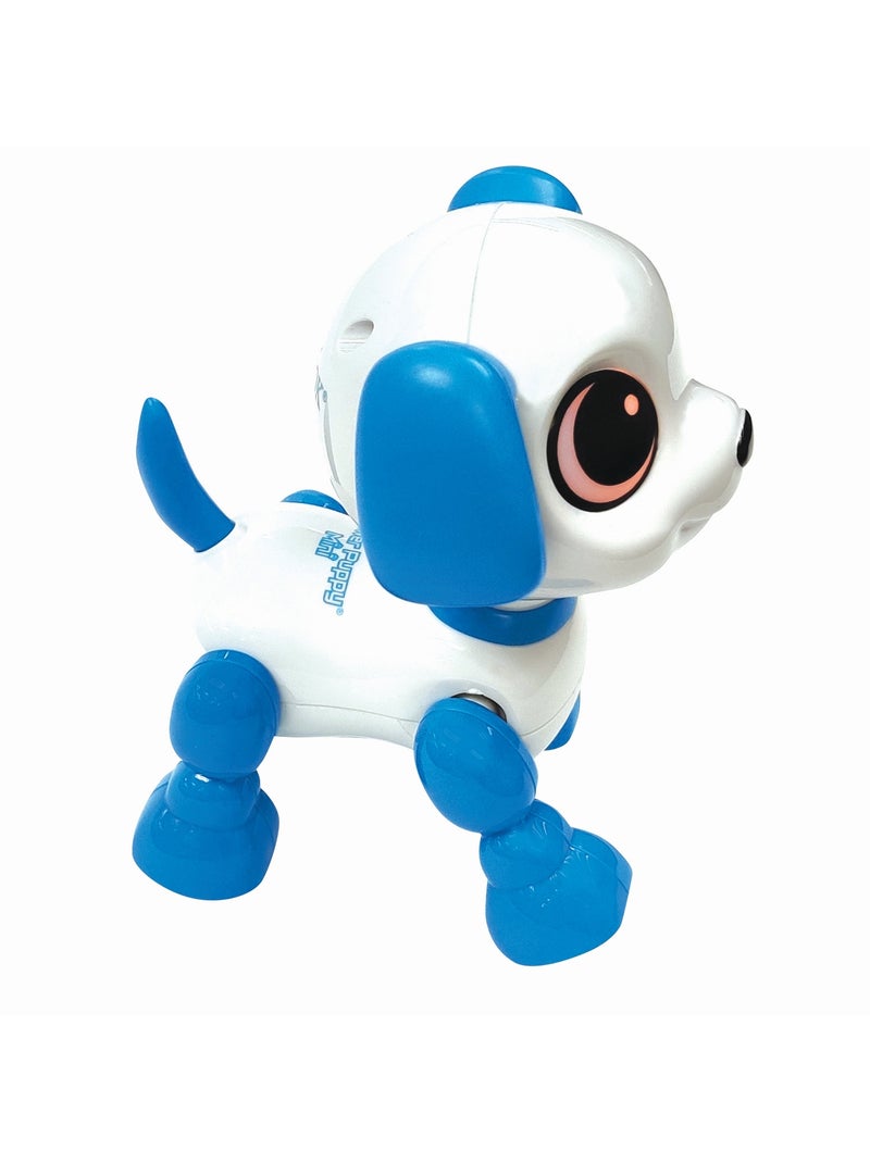 Power Puppy Mini Cane robot con effetti luminosi e sonori, comando battimani, ripetizione vocale Blu - Kiabi