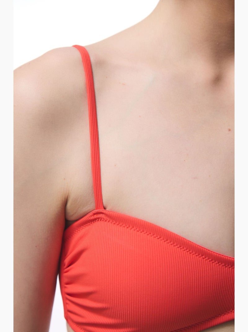 Praslin taglio minimal bikini top bandeau penti Rosso - Kiabi