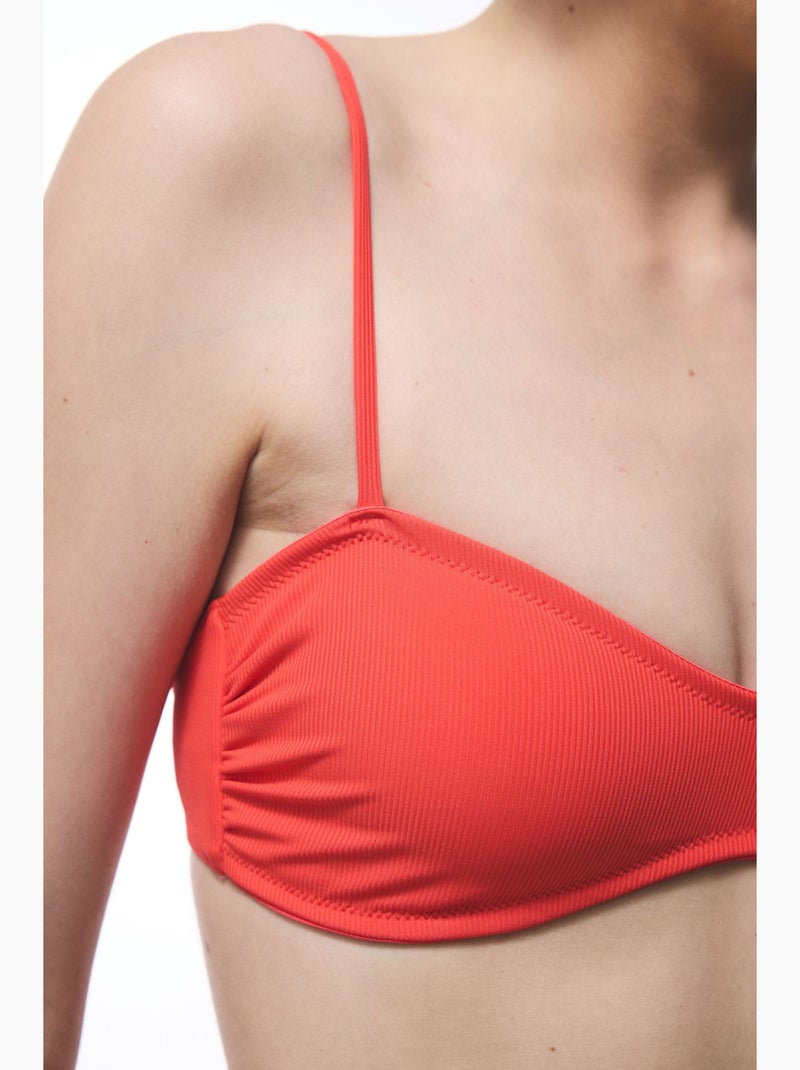Praslin taglio minimal bikini top bandeau penti Rosso - Kiabi