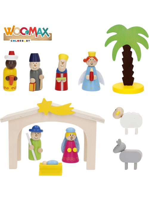 Presepe in legno 11 pezzi WOOMAX - Kiabi