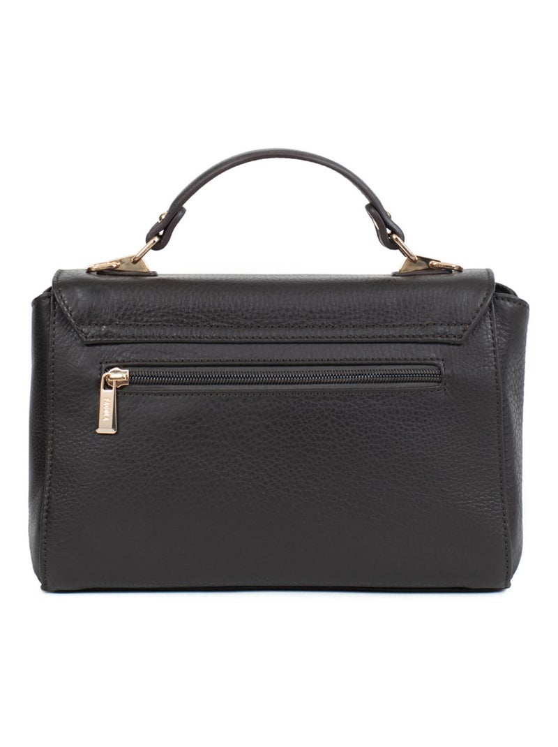 PRETA - Borsa a mano 1 manico - Pelle Marrone scuro - Kiabi