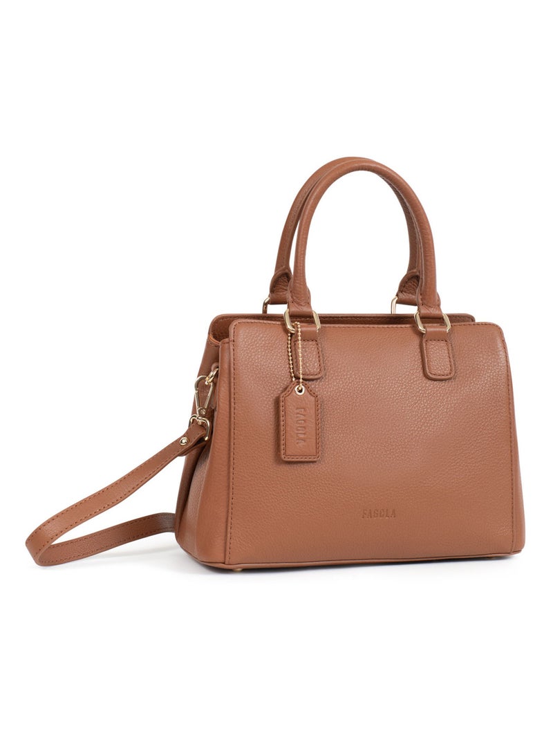 PRETA - Borsa a mano 2 manici - Pelle Cognac - Kiabi
