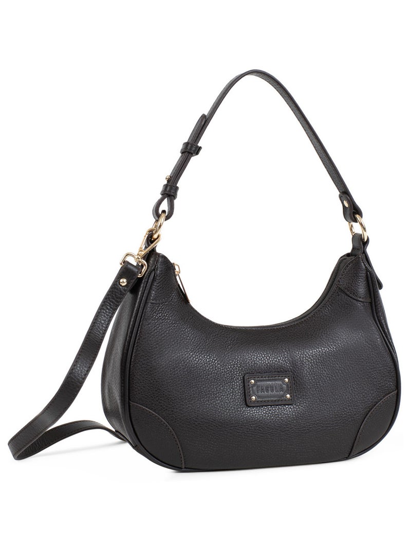 PRETA - Borsa a spalla con 1 manico - Pelle Marrone scuro - Kiabi