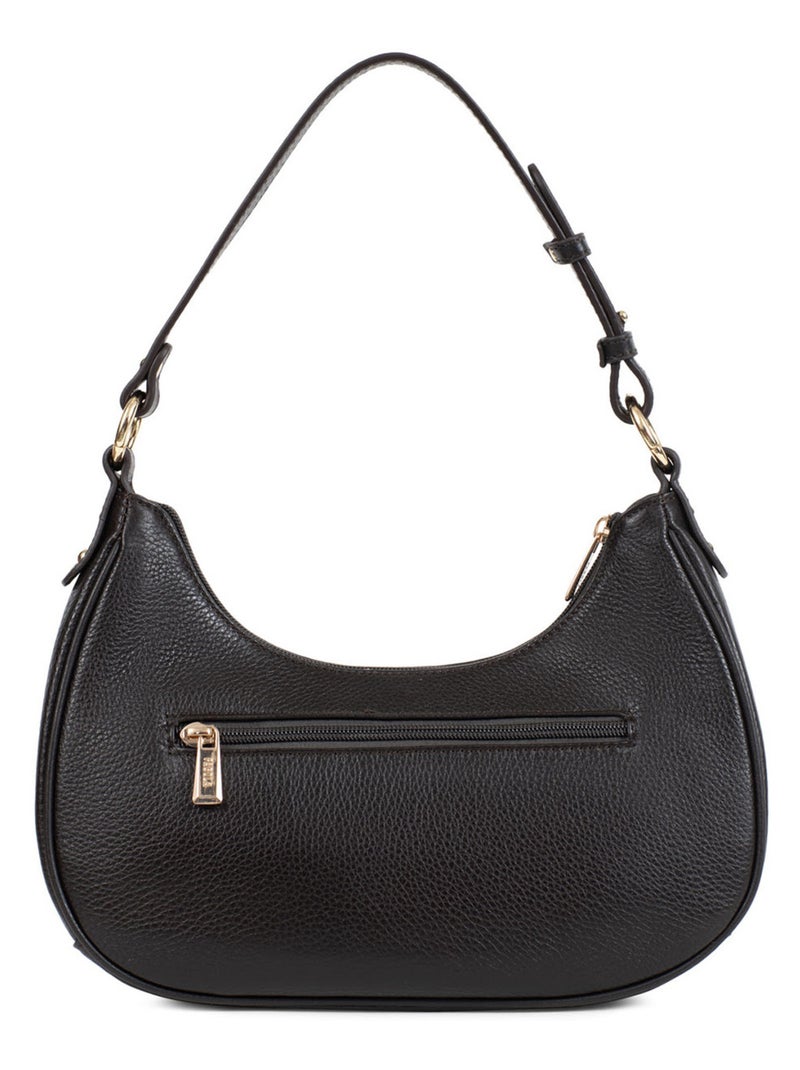 PRETA - Borsa a spalla con 1 manico - Pelle Marrone scuro - Kiabi