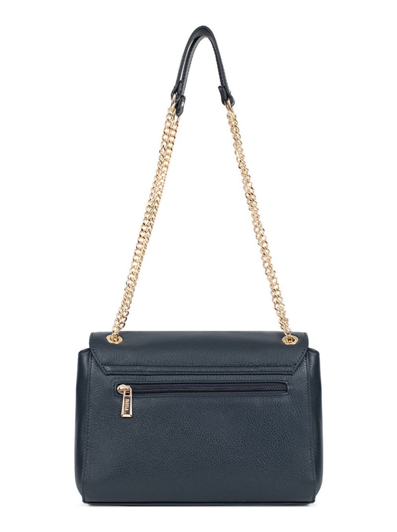 PRETA - Borsa a spalla con 2 manici - Pelle Blu marino - Kiabi