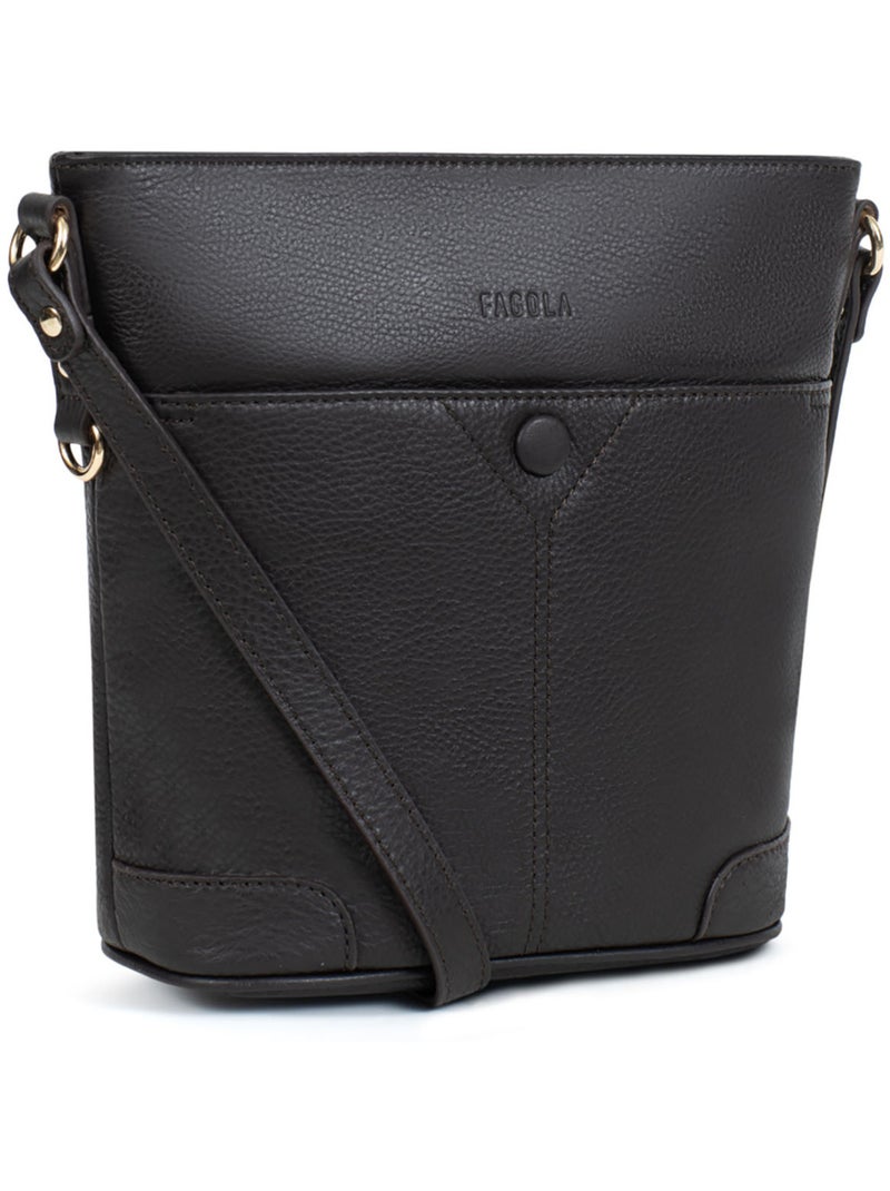 PRETA - Borsa a tracolla - Pelle Marrone scuro - Kiabi
