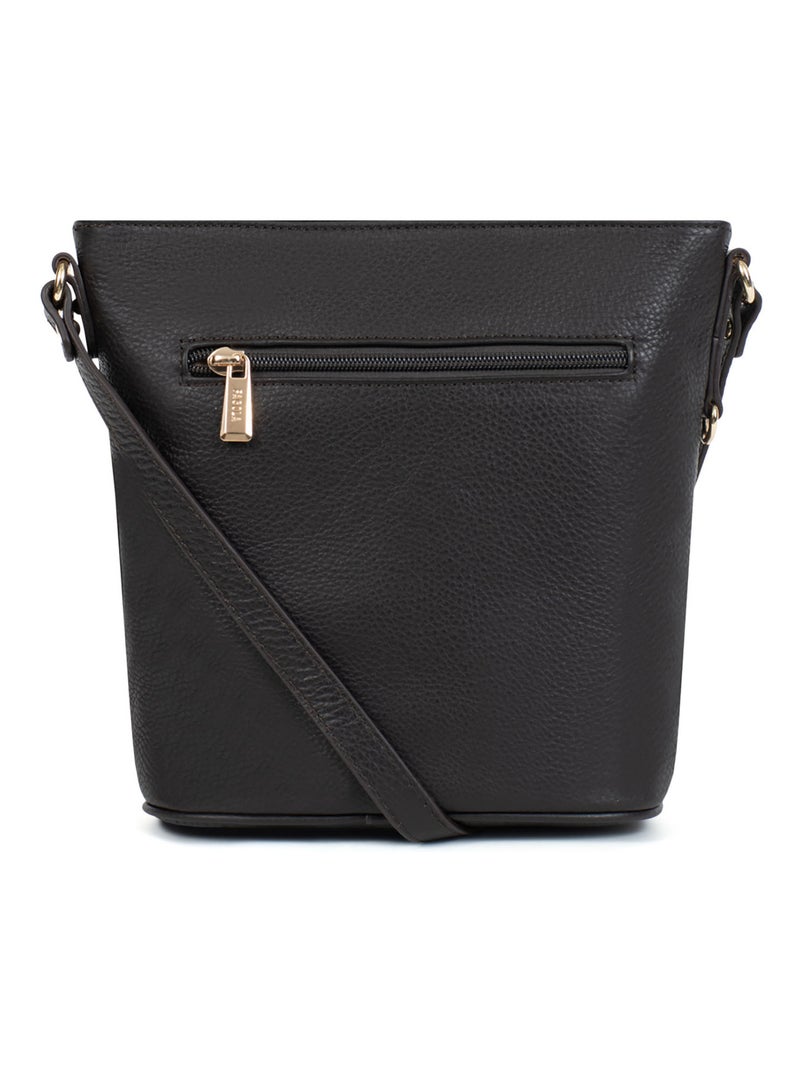 PRETA - Borsa a tracolla - Pelle Marrone scuro - Kiabi