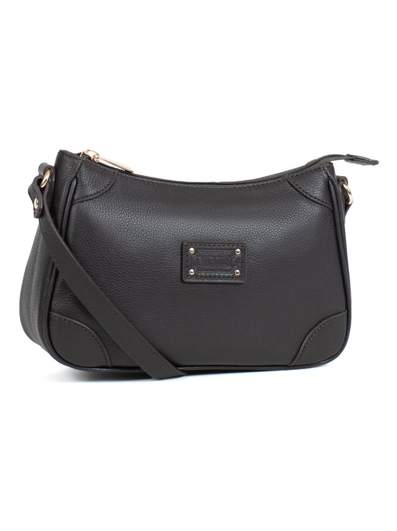 PRETA - Borsa a tracolla - Pelle Marrone scuro - Kiabi