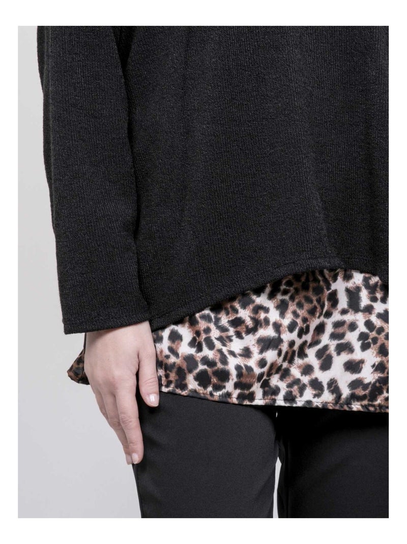Pull 2 in 1 camicia leopardo KUBILA Nero - Kiabi