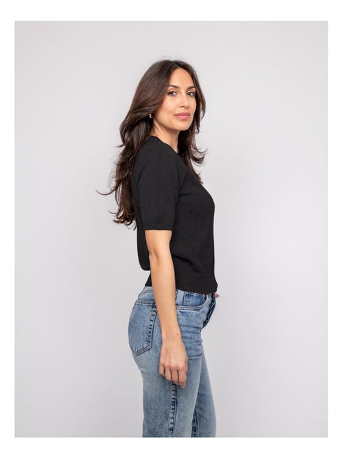 Pull a maniche corte con strass al collo KACOOPER - Kiabi