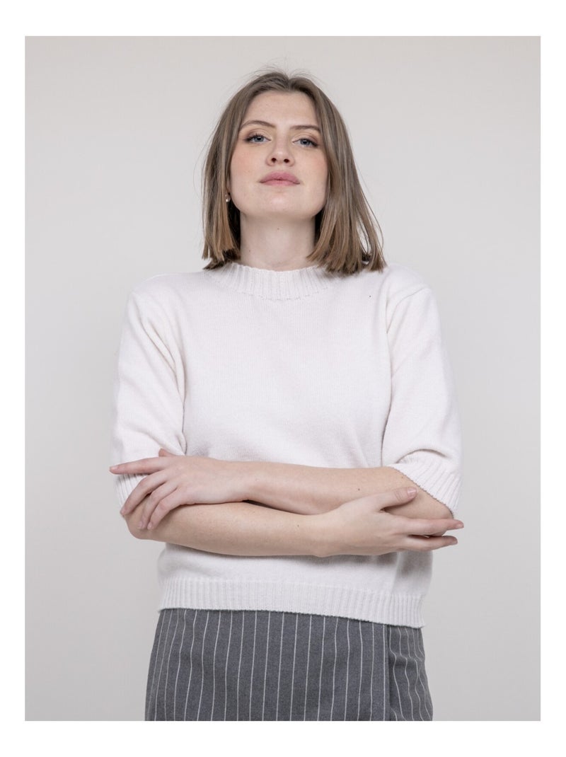 Pull a maniche corte KERLAZ Ecru - Kiabi