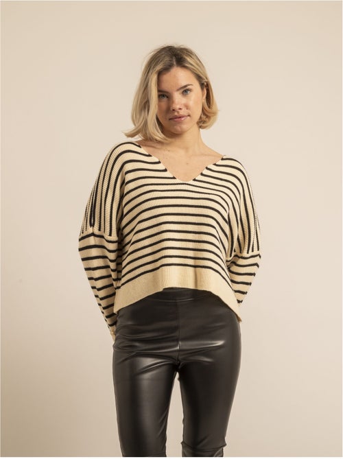 Pull a righe scollo a V KAPUCINE - Kiabi