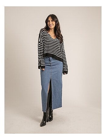 Pull a righe scollo a V KAPUCINE