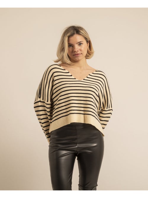 Pull a righe scollo a V KAPUCINE - Kiabi
