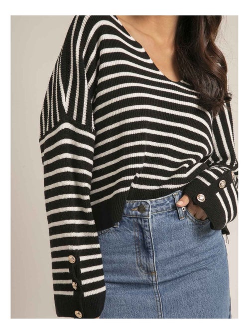 Pull a righe scollo a V KAPUCINE - Kiabi
