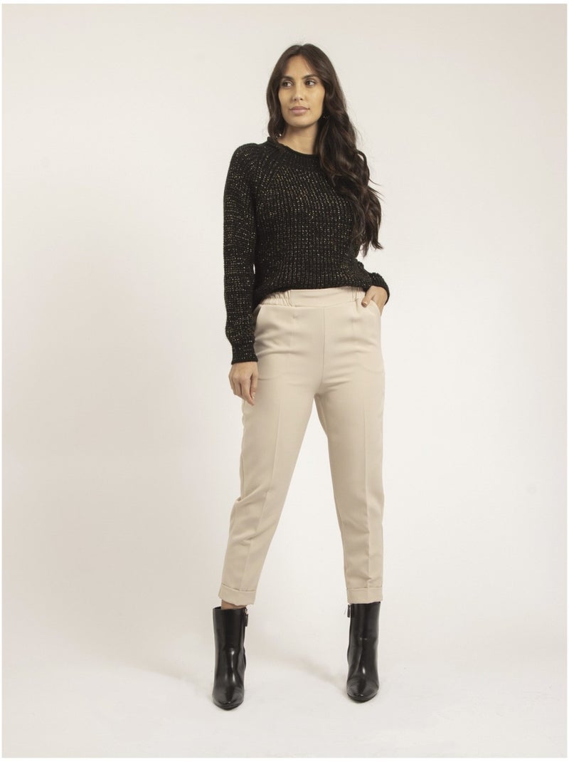 Pull col montant lurex KAMPALA Nero - Kiabi