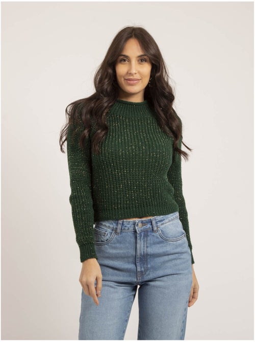 Pull col montant lurex KAMPALA - Kiabi