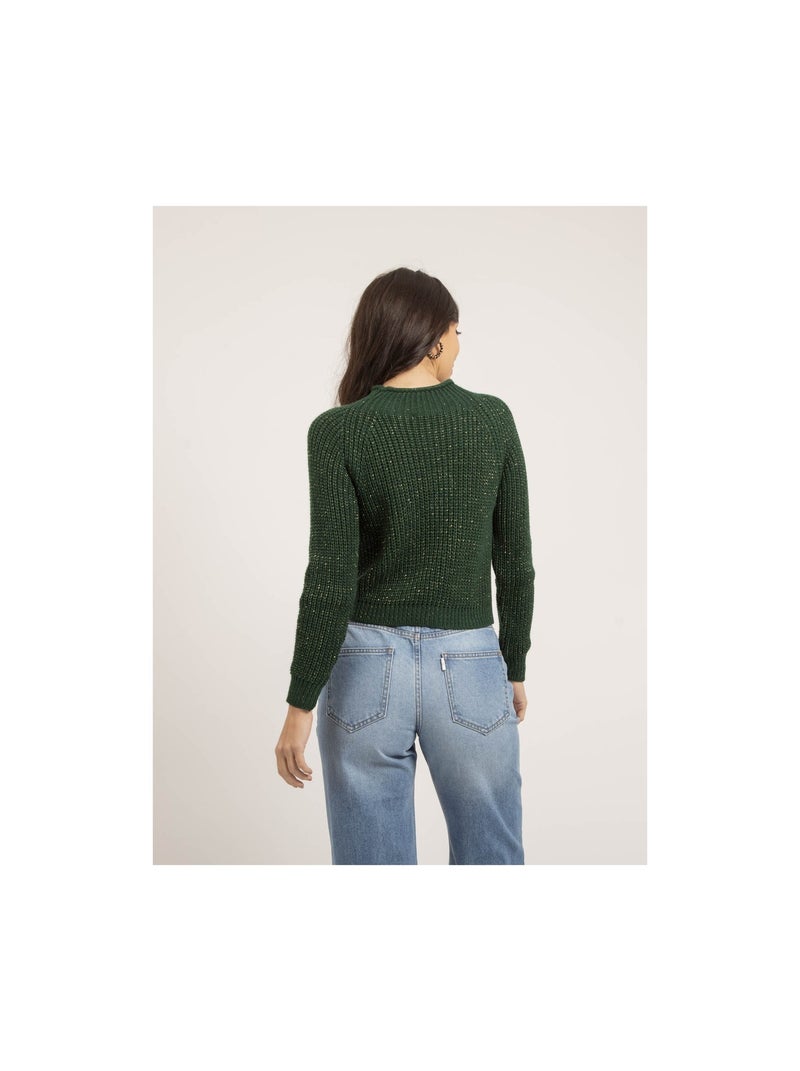 Pull col montant lurex KAMPALA Verde foresta - Kiabi