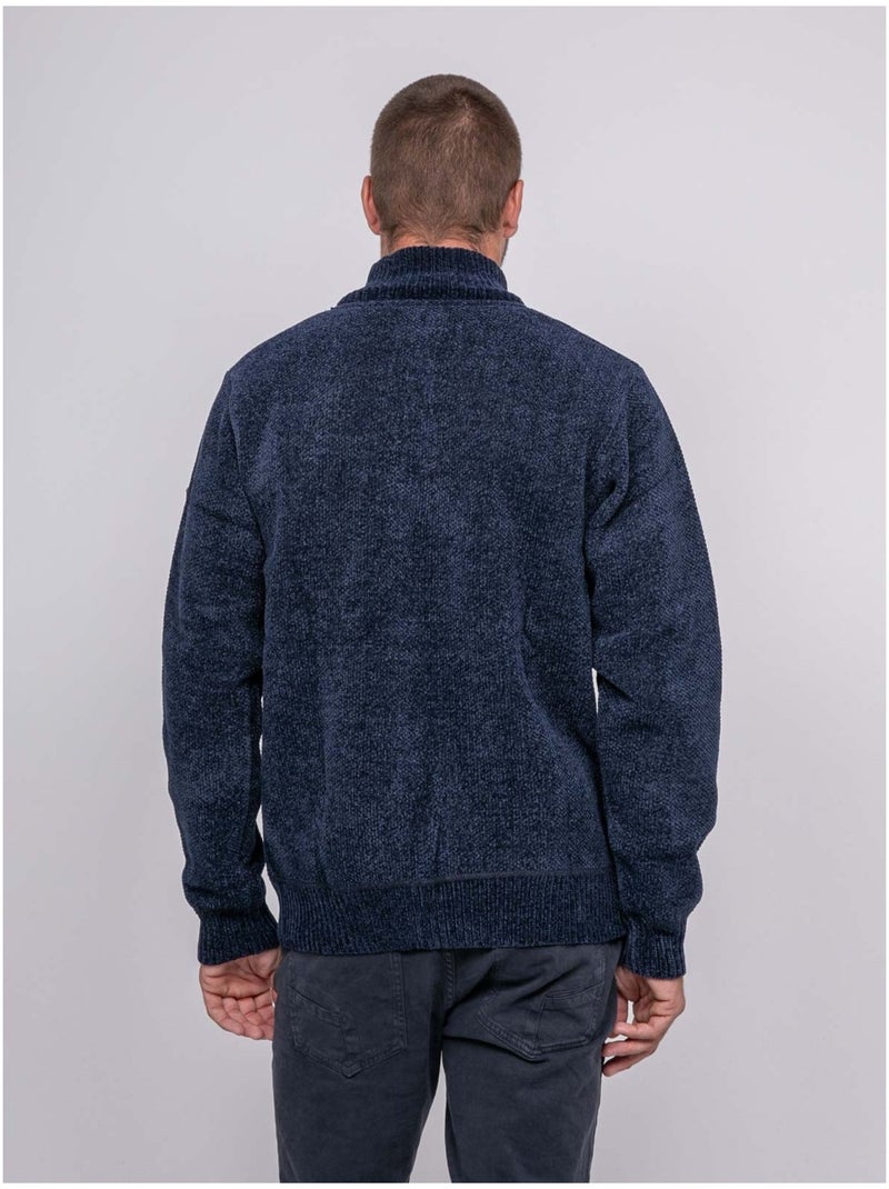 Pull col montant zippé LANGUR Blu marino - Kiabi