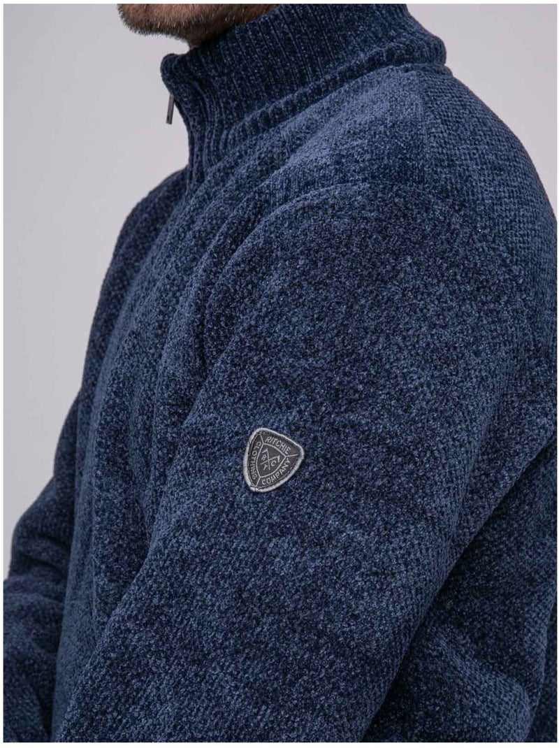 Pull col montant zippé LANGUR Blu marino - Kiabi