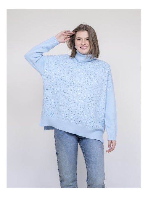 Pull col roulé a sequins KARLINE - Kiabi