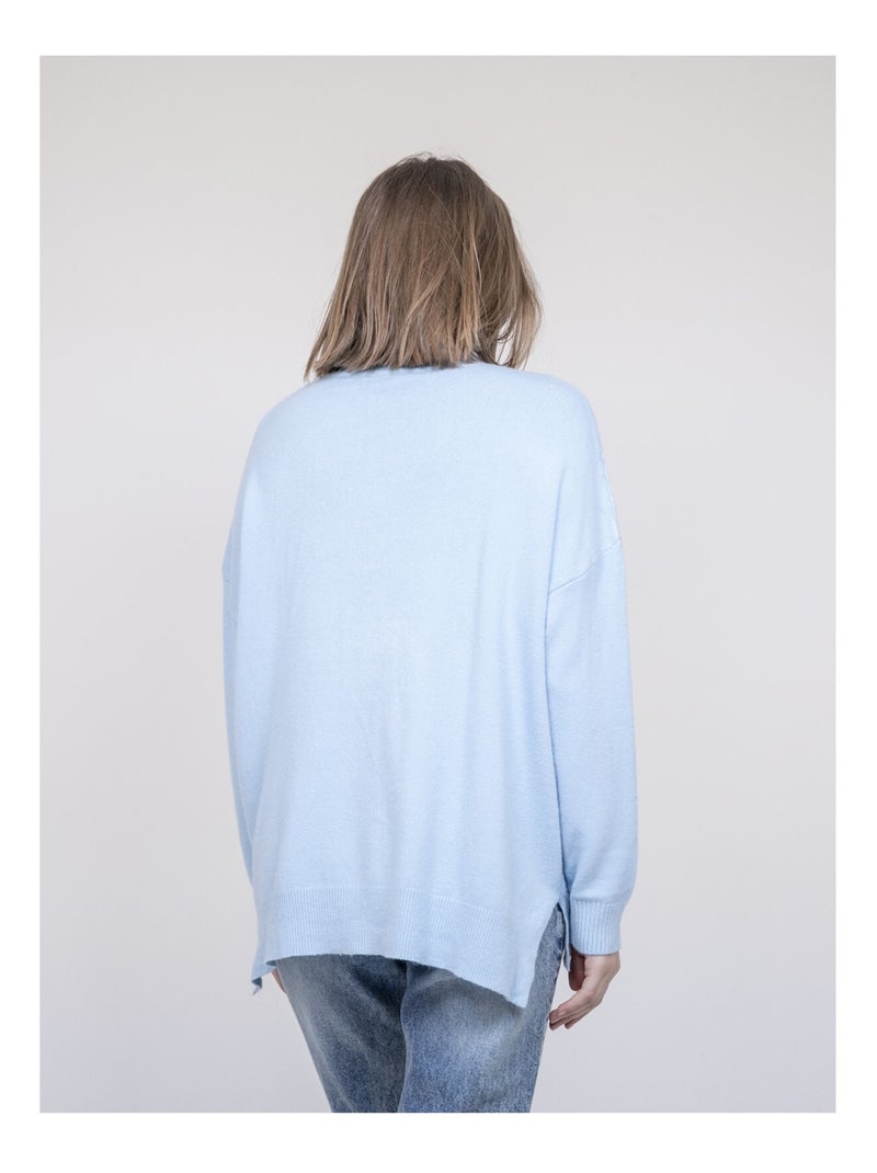 Pull col roulé a sequins KARLINE Blu cielo - Kiabi
