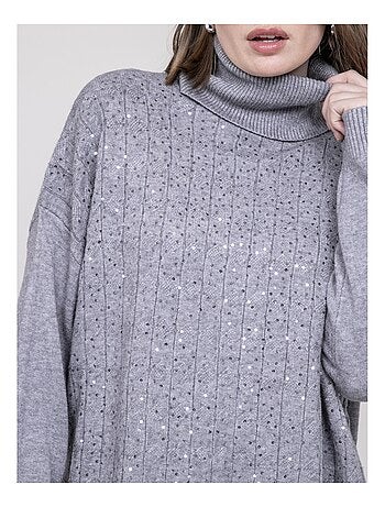 Pull col roulé a sequins KARLINE