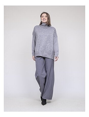 Pull col roulé a sequins KARLINE