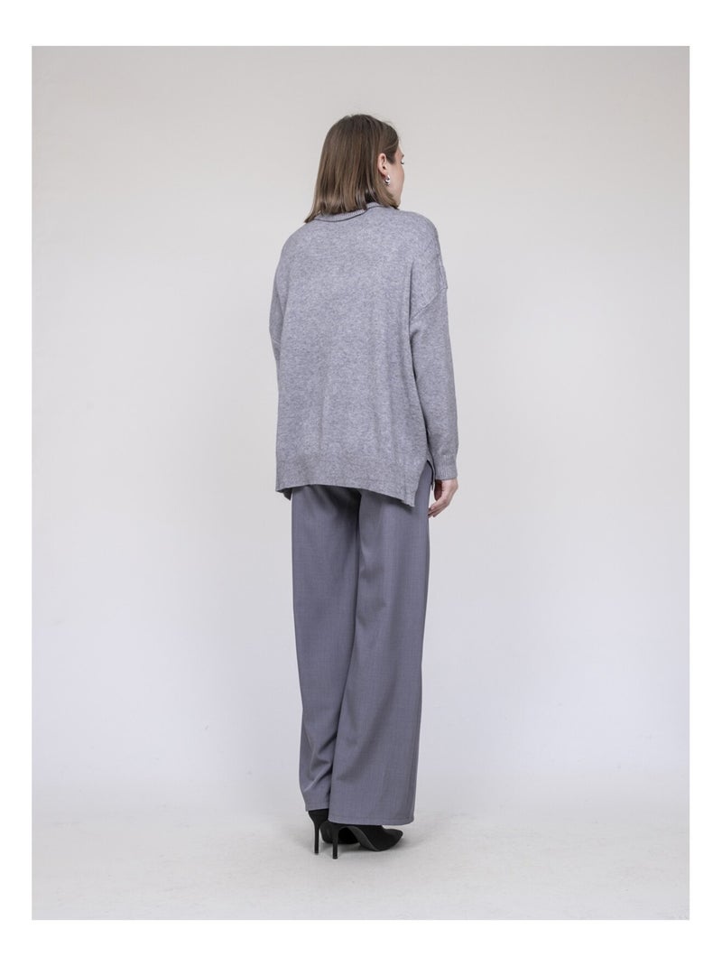 Pull col roulé a sequins KARLINE Grigio - Kiabi