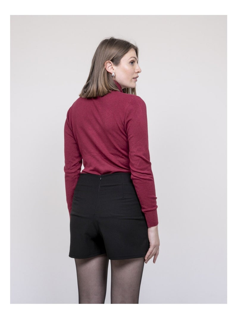 Pull col roulé KANTARA Bordeaux - Kiabi