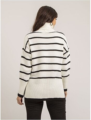 Pull col roulé rayures KATLYN
