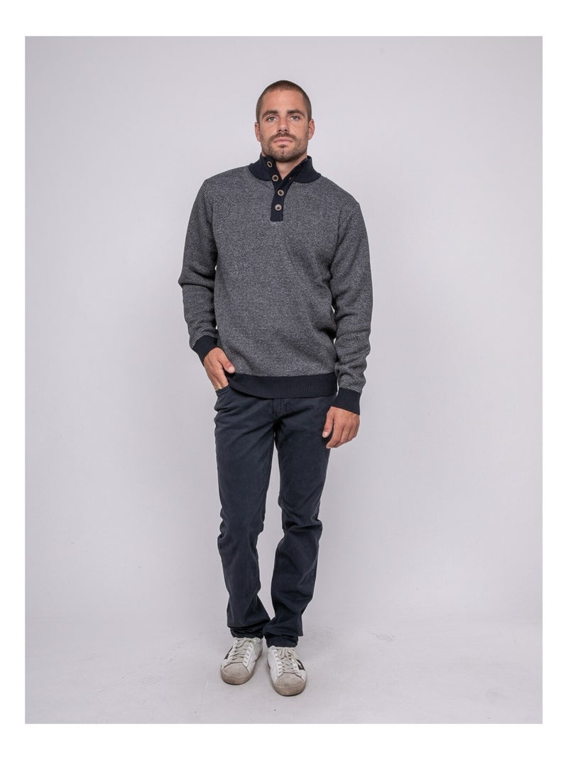 Pull colletto abbottonato LATOJACK Blu marino - Kiabi