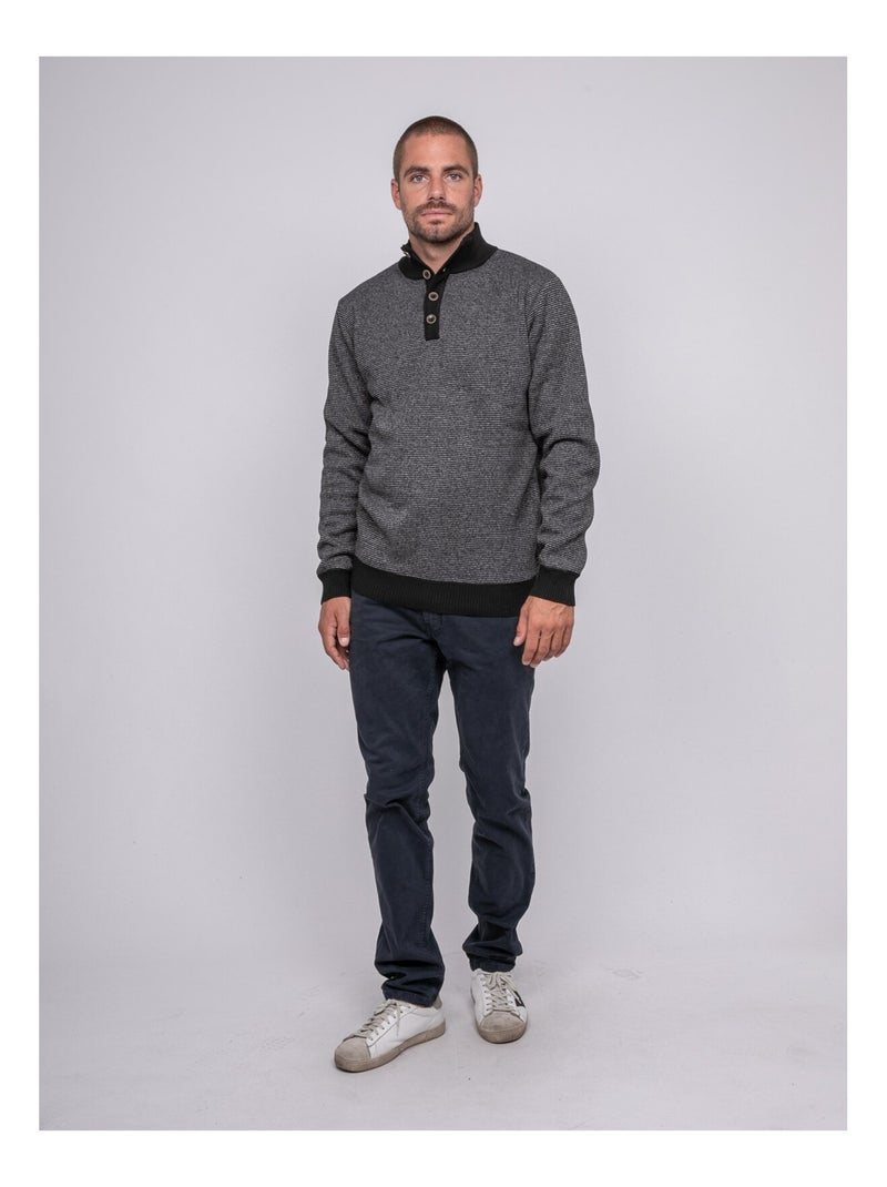 Pull colletto abbottonato LATOJACK Grigio - Kiabi