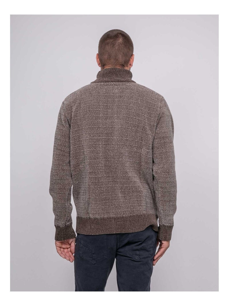 Pull colletto abbottonato LITUDO Marrone - Kiabi