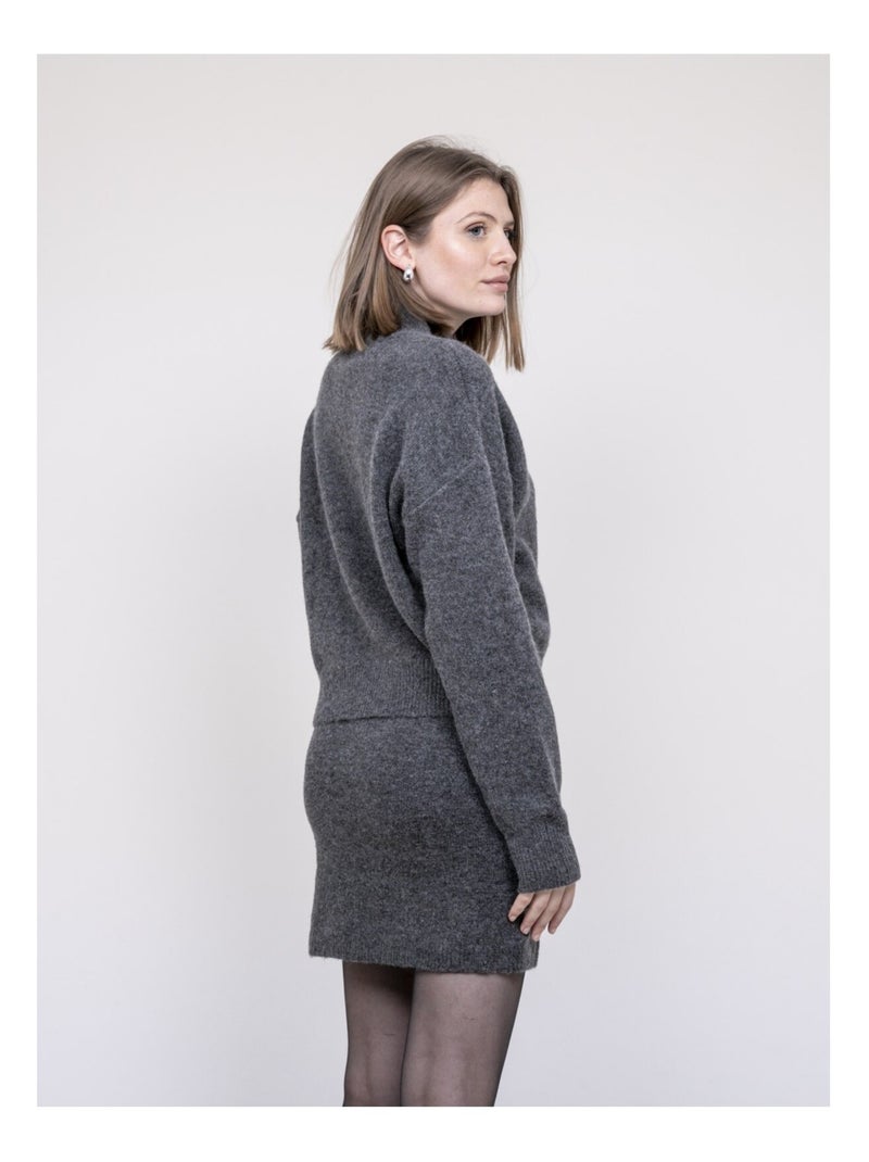 Pull colletto alto KAMALA Grigio - Kiabi