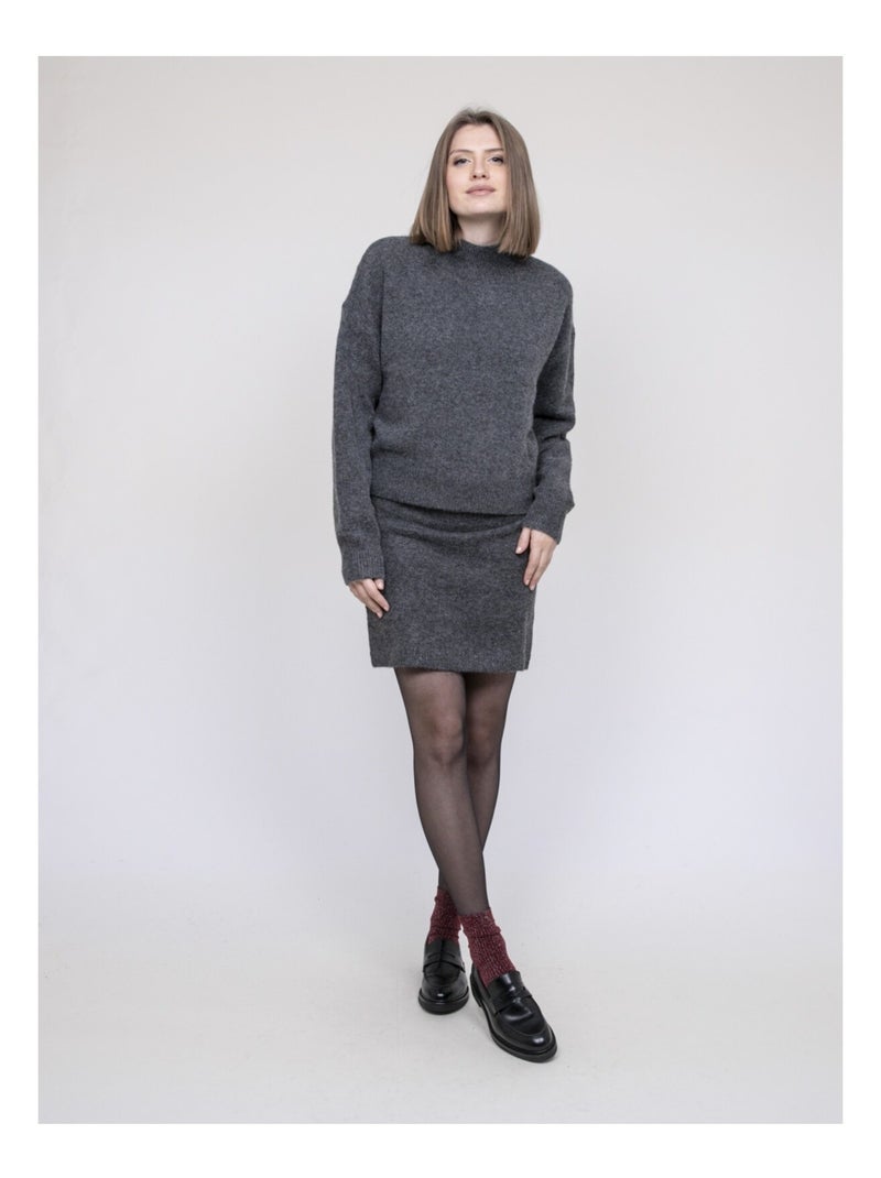 Pull colletto alto KAMALA Grigio - Kiabi