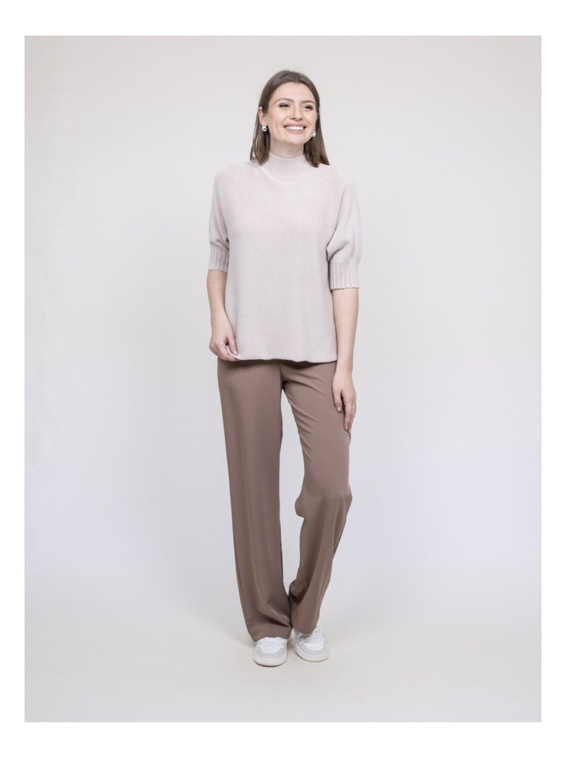 Pull colletto alto KEVINA Beige - Kiabi