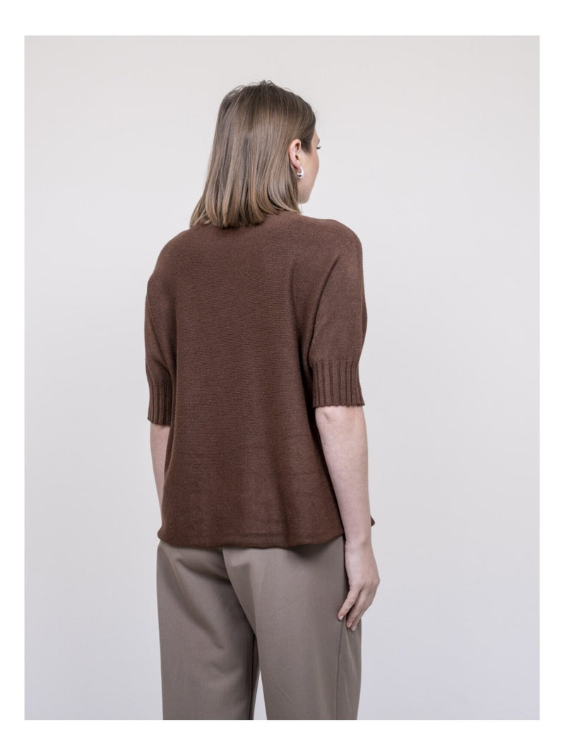 Pull colletto alto KEVINA Marrone - Kiabi