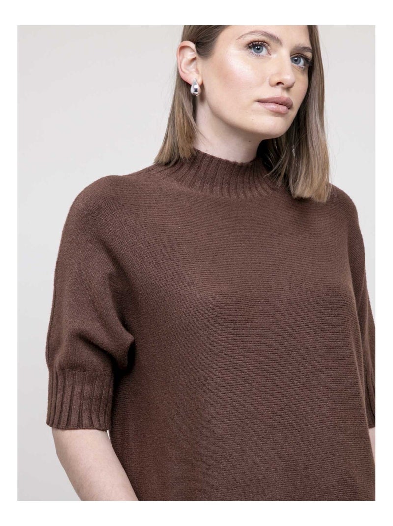 Pull colletto alto KEVINA Marrone - Kiabi