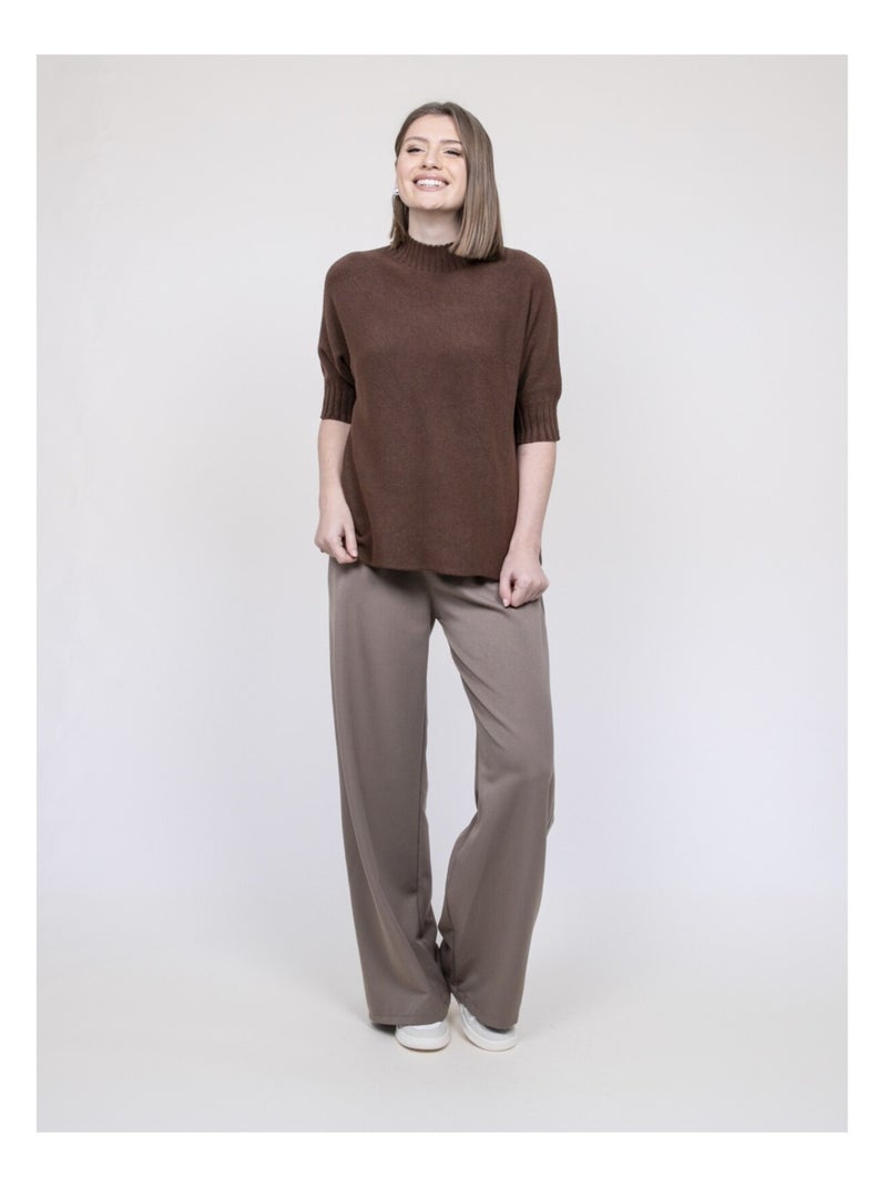 Pull colletto alto KEVINA Marrone - Kiabi
